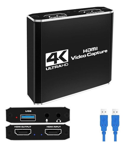 Capturadora Video Hdmi 4k 1080p Usb 3.0 Loop Bucle + Mic In