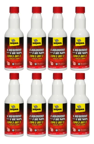 Kit Liquido Para Frenos Bardahl 250 Ml Dot 3 X 8 Uni