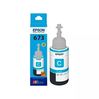 Botella De Tinta Epson T673 Para L800 Y L1800 - Cyan - 70ml