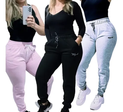 Calça de moletom feminina grossa 2025