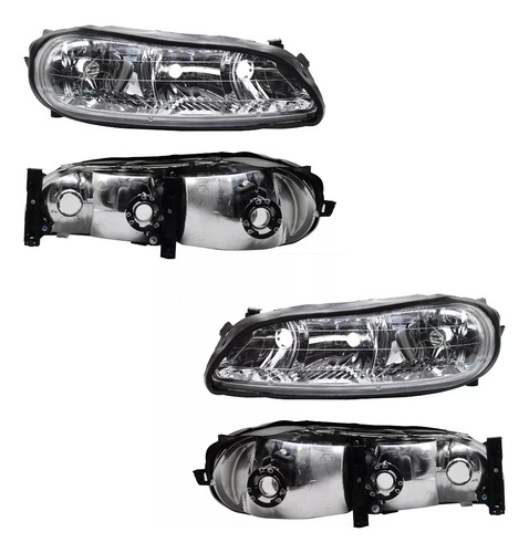 2 Faros Cromado Dfzn Malibu 1997 1998 1999 2000 2001 2002