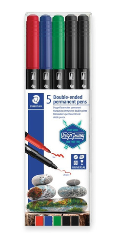 Marcadores Permanentes Doble Punta Staedtler, Estuche X4