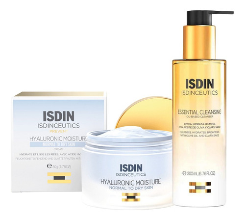 Combo Isdin Piel Seca Hyaluronic Moisture + Aceite Limpiador