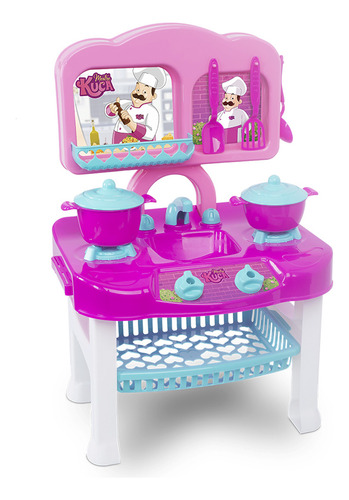 Estufa de cocina infantil Master Kuca con accesorios, color Mielle Pink