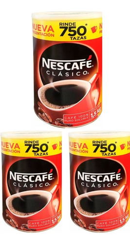 Nescafe Soluble 4.5 Kgs ( 3 Botes 1.5 Kgs) Envío Gratis