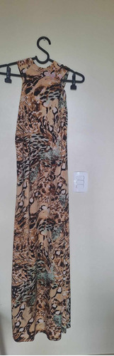 Vestido Longo Estampado Animal Print