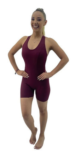 Traje De Baño Completo Dama Natación Short Copas Internas