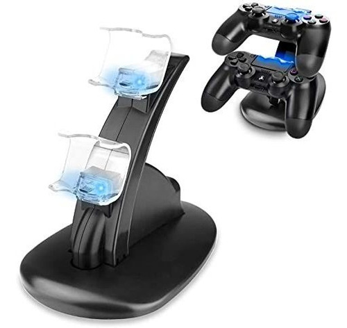 Base Soporte Cargador Led Doble 2 Joysticks P/ps4 Slim & Pro