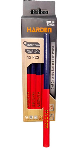 Lapiz Carpintero Albañil Azul-rojo Fino X 12 U Harden 620425