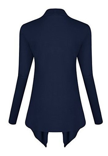 Coco Urbano Mujer Drape Frente Abierto Cardigan Manga Wtyhz
