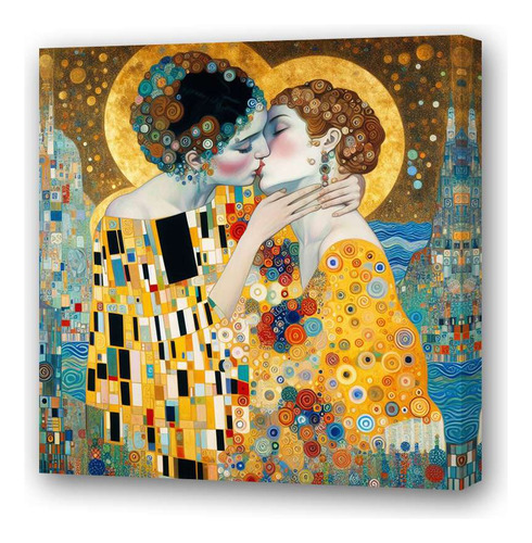 Cuadro 30x30cm Klimt Reversion Del Cuadro Orgullo Gay M2