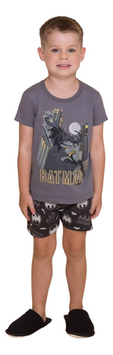 Pijama Bebê Menino Batman Dc Comic Evanilda 0004 - Tam 1 2 3