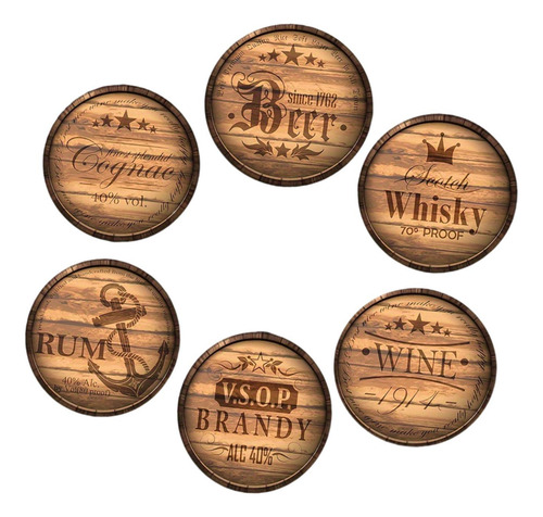 6 Posavasos De Madera Para Bebidas, Protección Para , Juego