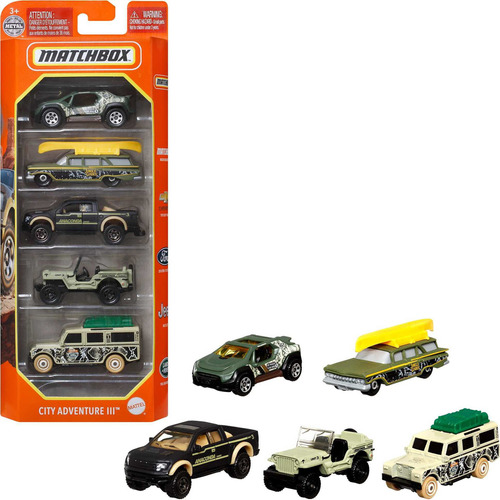  Matchbox Conjunto De 5 Autos De Fundición Dei, Escala 1:64