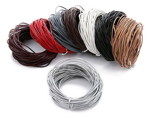 8pac Hilo Cuero Legítimo Multicolor Para Joyería Diy