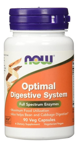 Enzimas Sistema Digestivo Óptimo Espectro Completo Now 90cap