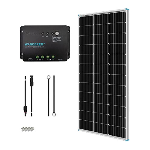 Kit De Iniciación Solar Monocristalino De 100 Vatios Y...