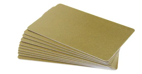 Tarjetas Pvc Doradas Pack X100 Para Imprimir Credenciales