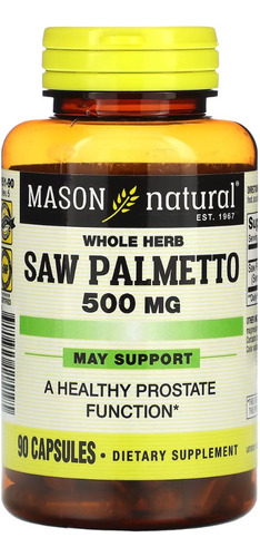Saw Palmetto 500 Mg / 90 Capsulas / Mason Natural