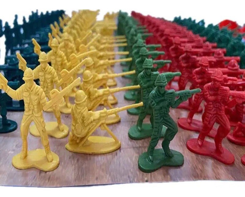 X50 Figuras Minis Soldados Colores Surtidos En Plástico