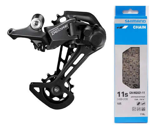 Câmbio traseiro bicicleta Shimano RD-M5100 SGS cor Preto/Cinza