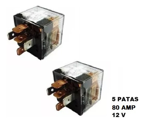 Rele 5 Patas 12v 80 Amperios 2 Pack