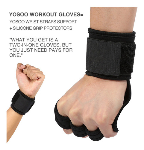 Guantes De Tracción (par) Con Soporte De Muñeca For Entrena