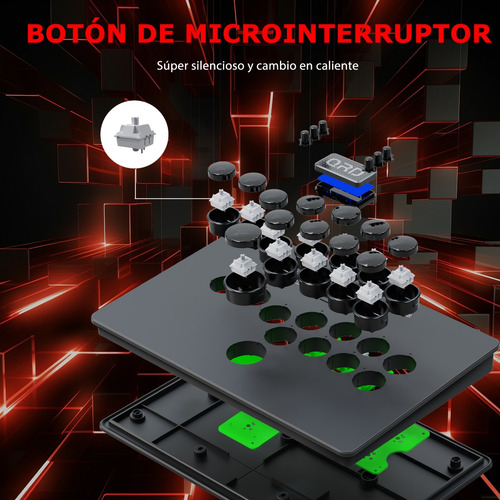 Control Inalámbrico Tablero Arcade Para Ps4 Ps3 Switch Pc