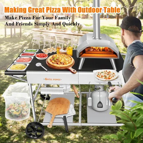 Pizza Perfecta: Mesa De Horno Con Estacion De Cobertura