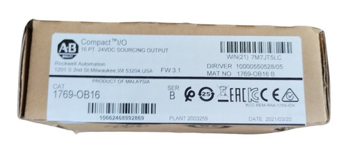 Allen-bradley Módulo 1769-ob16 Compactlogix Output Module