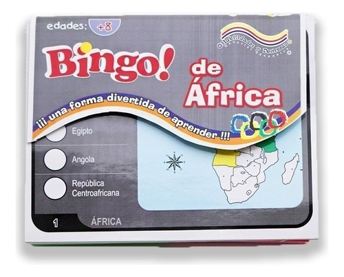 *bingo De África 24 Tableros Juegos Mesa Educativo Niños 