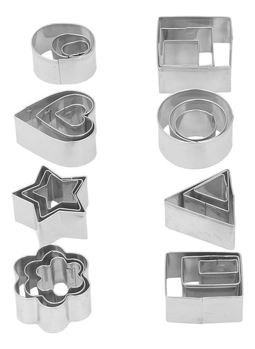 Juego De 24 Piezas De Minicortador De Galletas De Acero Inox