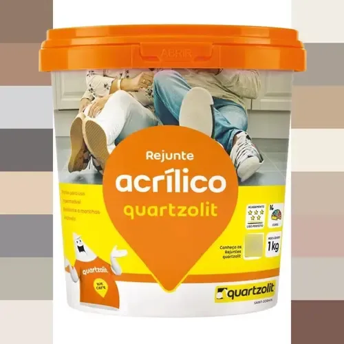 Foto real de Rejunte Acrilico Weber Quartzolit 1kg Cores Cor Branco