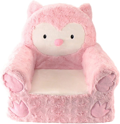 Sweet Seats Rosa Búho De Peluche Silla, Color Rosa