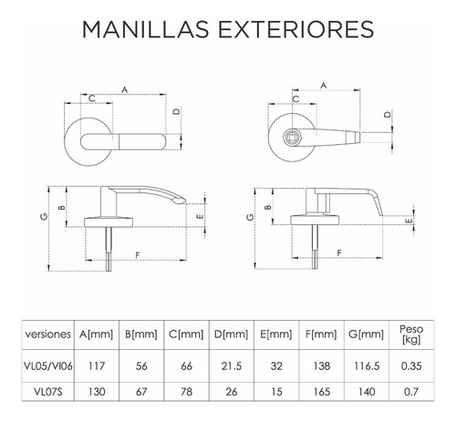 Cerradura De Manilla Comercial Dormitorio Plateada Visalock