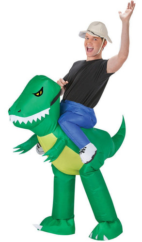 Disfraz Para Hombre Montado Sobre Dinosaurio Inflable -