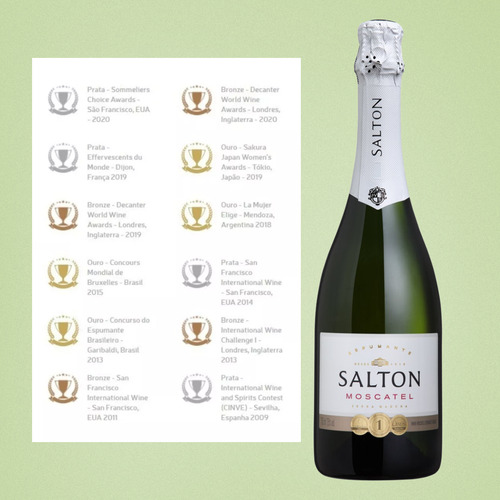 Espumante Salton Moscatel 750ml Nacional Kit 2 Unidades