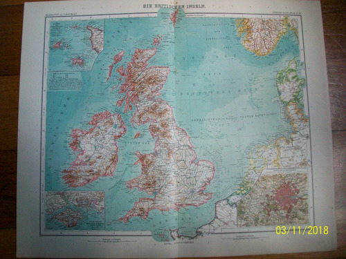 Islas Británicas Mapa Publicado En El Año 1911