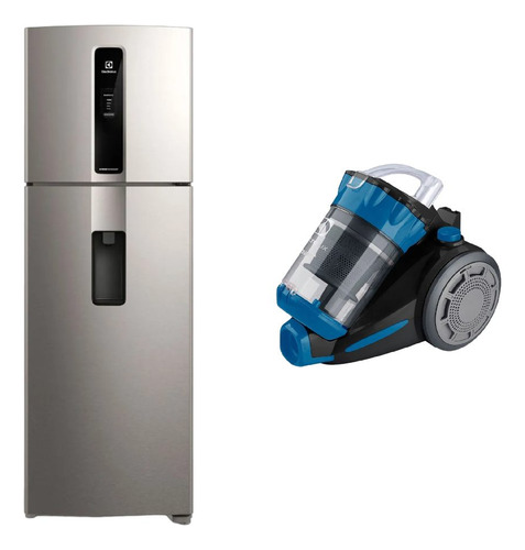Combo Refrigerador Top Freezer  Inox Look 389l Iw43s + Aspir