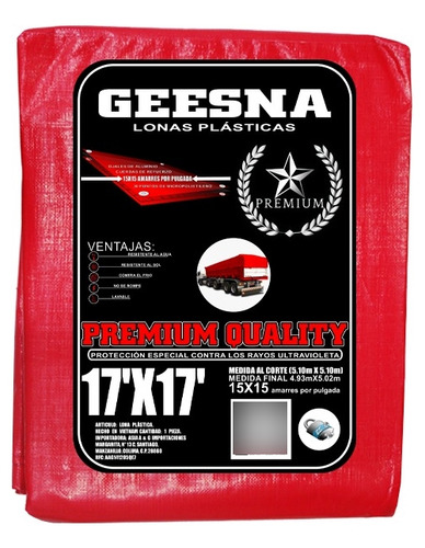 Lona Geesna Premium Quality 17x17 Ft (5.1 X 5.1 Mts)