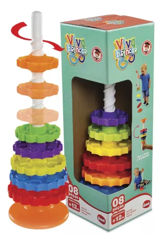 Brinquedo Educativo Giro Mágico Com 8 Peças Coloridas Dismat