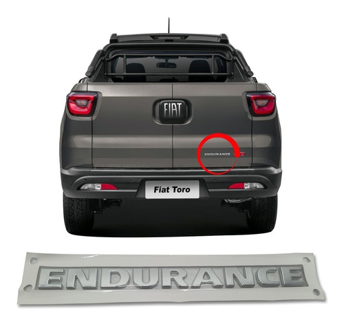 Emblema Endurance Crom. Traseira Fiat Toro 1.3 Turbo 2022