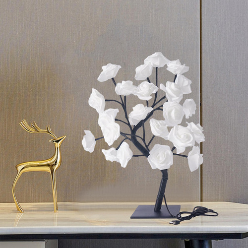 Lámpara De Escritorio Con Luz De Árbol De Flor Rosa Led,
