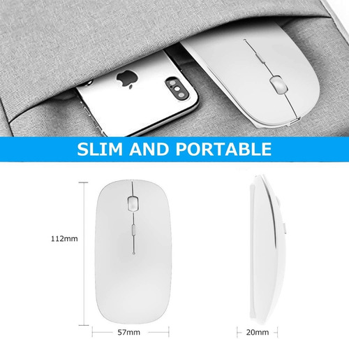 Imagen 2 de 7 de Ratón Inalámbrico Usb Recargable 2.4g Wireless Mouse