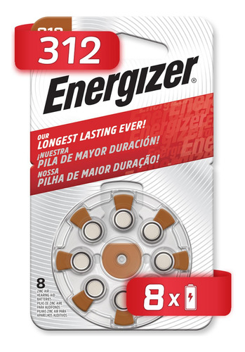 Pila Energizer Auditiva A312 C/8 Ha 312-bp8