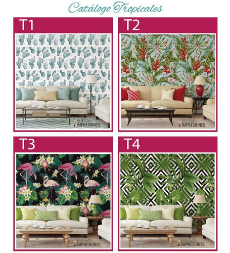 Imagen 5 de 10 de Vinilos Decorativos Pared Empapelado Tropical Piedra Madera