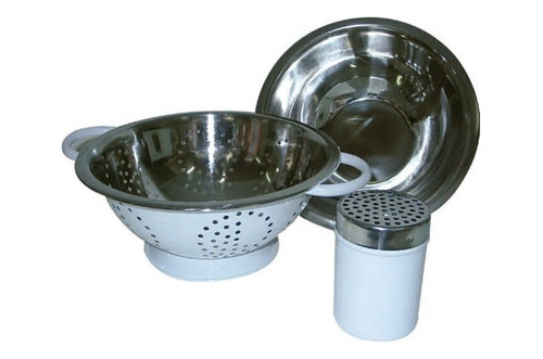 Set De Utensillos Ac Inox Colador Bowl Pinza Quesera - M M