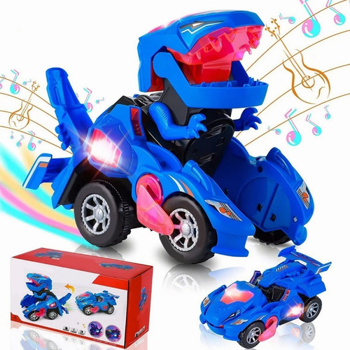 Dinosaurio Transformer Con Luz Juguete De Coche Niños Regalo