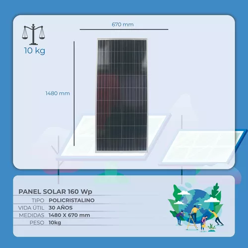 Kit Solar Completo 1500w Con Paneles 3x160w Onda Pura K7