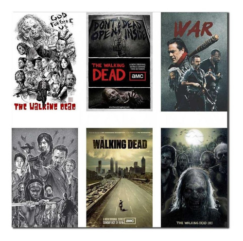 Kit 6 Placas Decorativas The Walking Dead